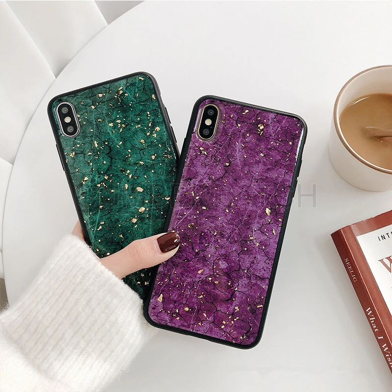 Мраморный чехол для Samsung Galaxy S9 S8 PLUS S7 Edge Платиновый Блестящий силиконовый Note 9 8