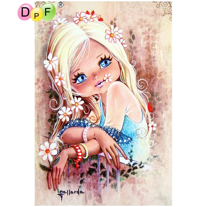 

DPF 5D полностью круглая алмазная живопись голубые глаза девушка сделай сам подарок Алмазная вышивка магический куб Вышивка крестиком ремесла мозаика домашний декор