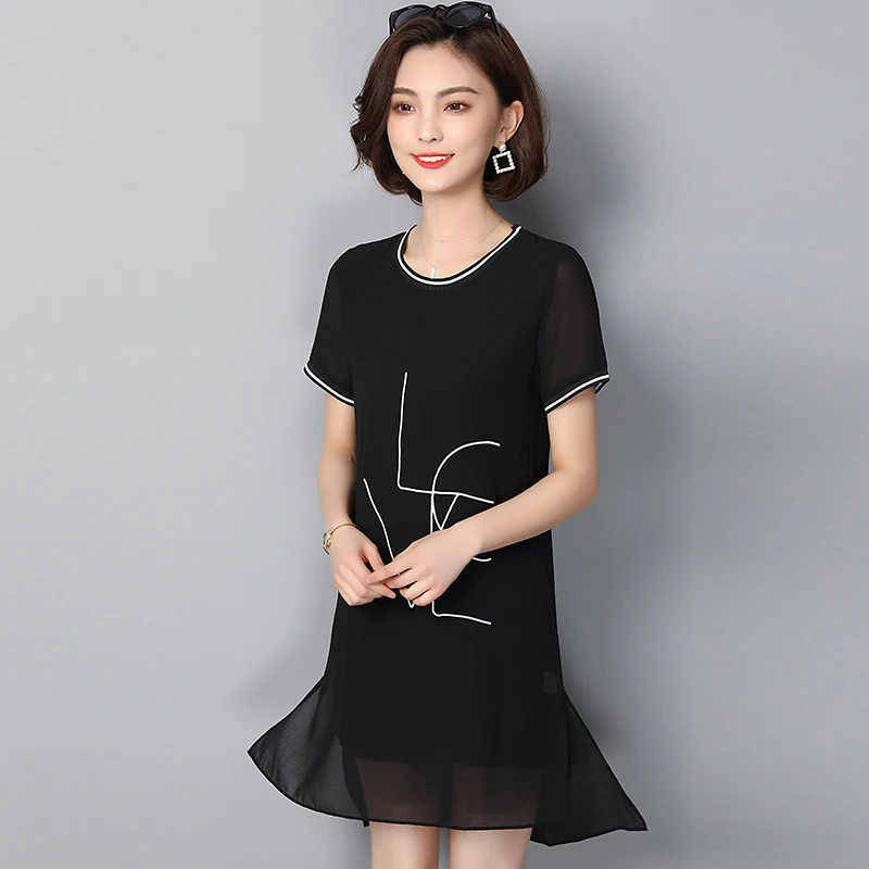 Doornot шифон Femme большой платье новое летнее Для женщин Мода-линии с коротким