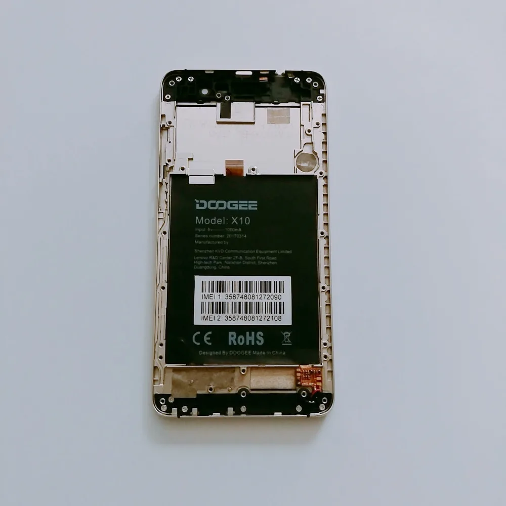 Б/у ЖК экран + сенсорный рамка для Doogee X10 MTK6570 двухъядерный 5 0 дюйма 854x480|Экраны