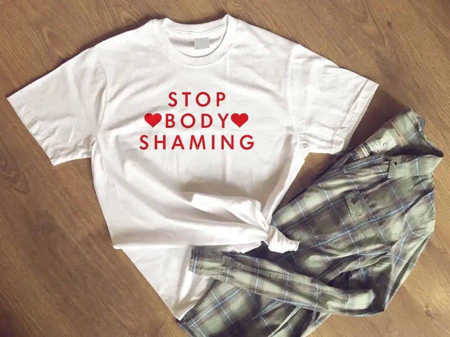 Футболка с надписью Stop Body Shaming футболки феминистские идентичными правами модная