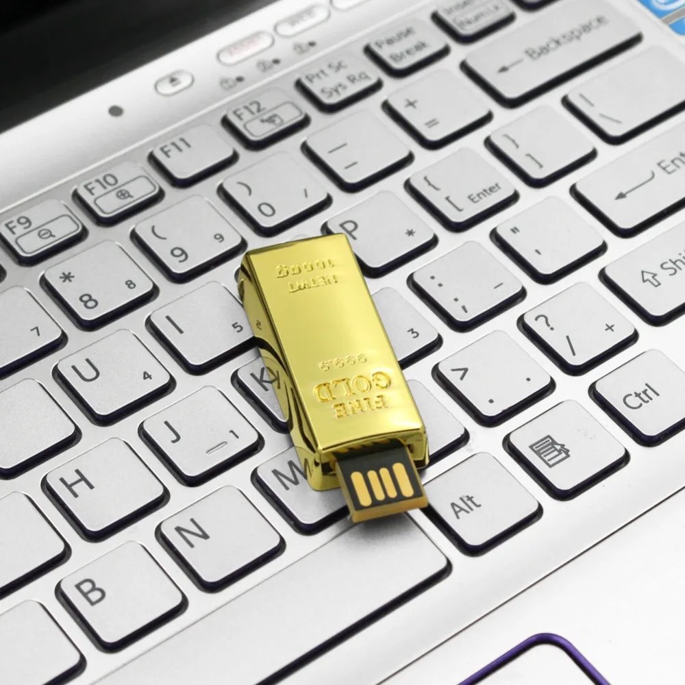 Модный USB флеш накопитель 8 ГБ 16 32 водонепроницаемый супер бык золотая ручка карта