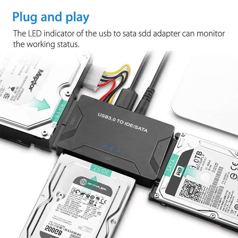EastVita IDE & SATA к USB 3 0 конвертер Внешний жесткий диск адаптер с тремя жесткими дисками