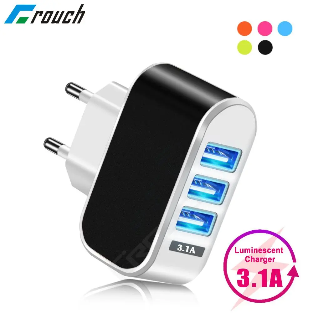 Зарядное устройство с 3 USB-портами для iPhone портативная вилка европейского