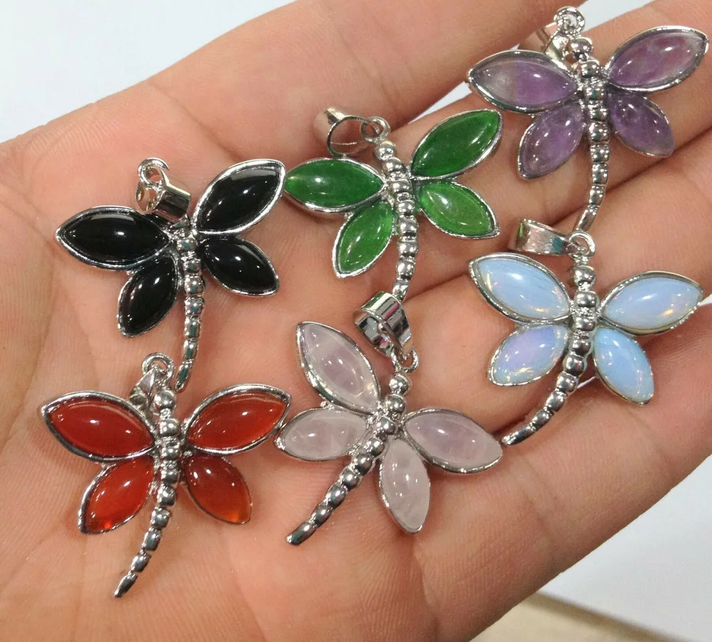 6-цветный камень инкрустация стрекоза кулон AAA | Украшения и аксессуары