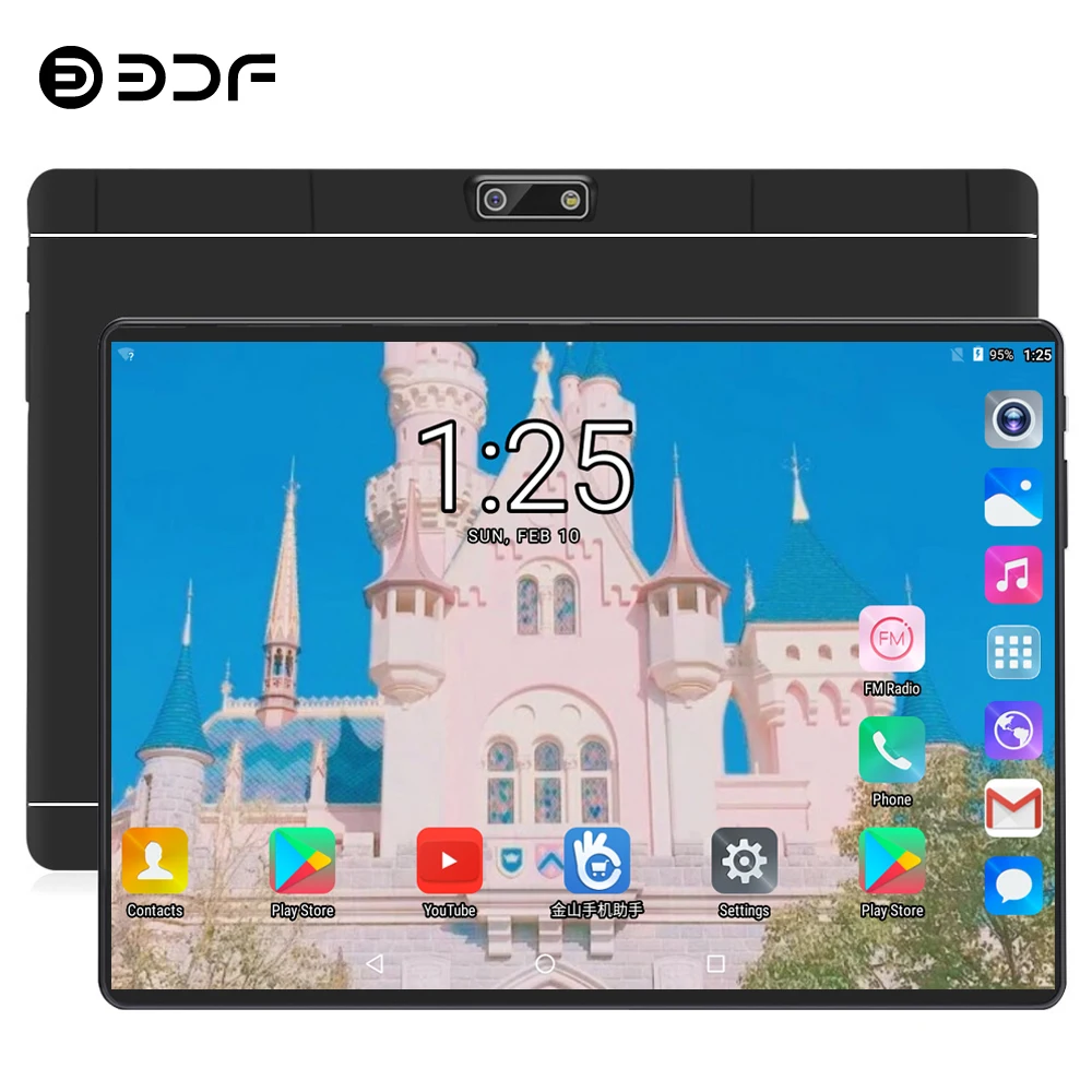 Испания склад корабль BDF 10 дюймов Android 7,0 планшетный ПК 4 ГБ ОЗУ+ 64 Гб ПЗУ Мобильный Телефон Вызов Восьмиядерный WiFi FM ips 4G планшеты LTE