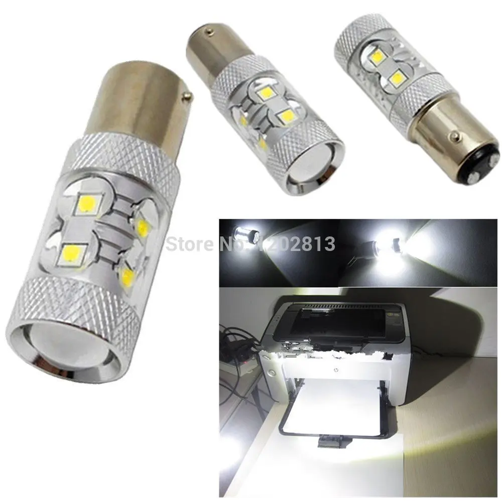 

2Pcs 1157/BAY15D 50W XB-D LED White Bulbs For Turn Signal Backup DRL Light New