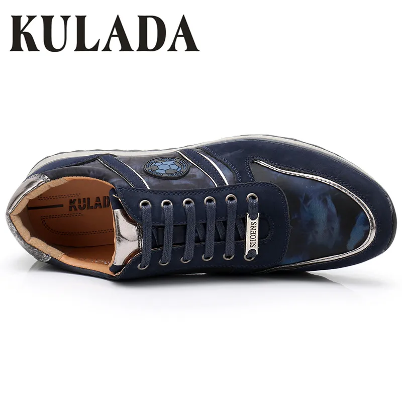 KULADA Hot Men Sneakers Leather Shoes Fashion Hand Made Brand Man Comfortable Natural Health Casual F1631-1A | Обувь