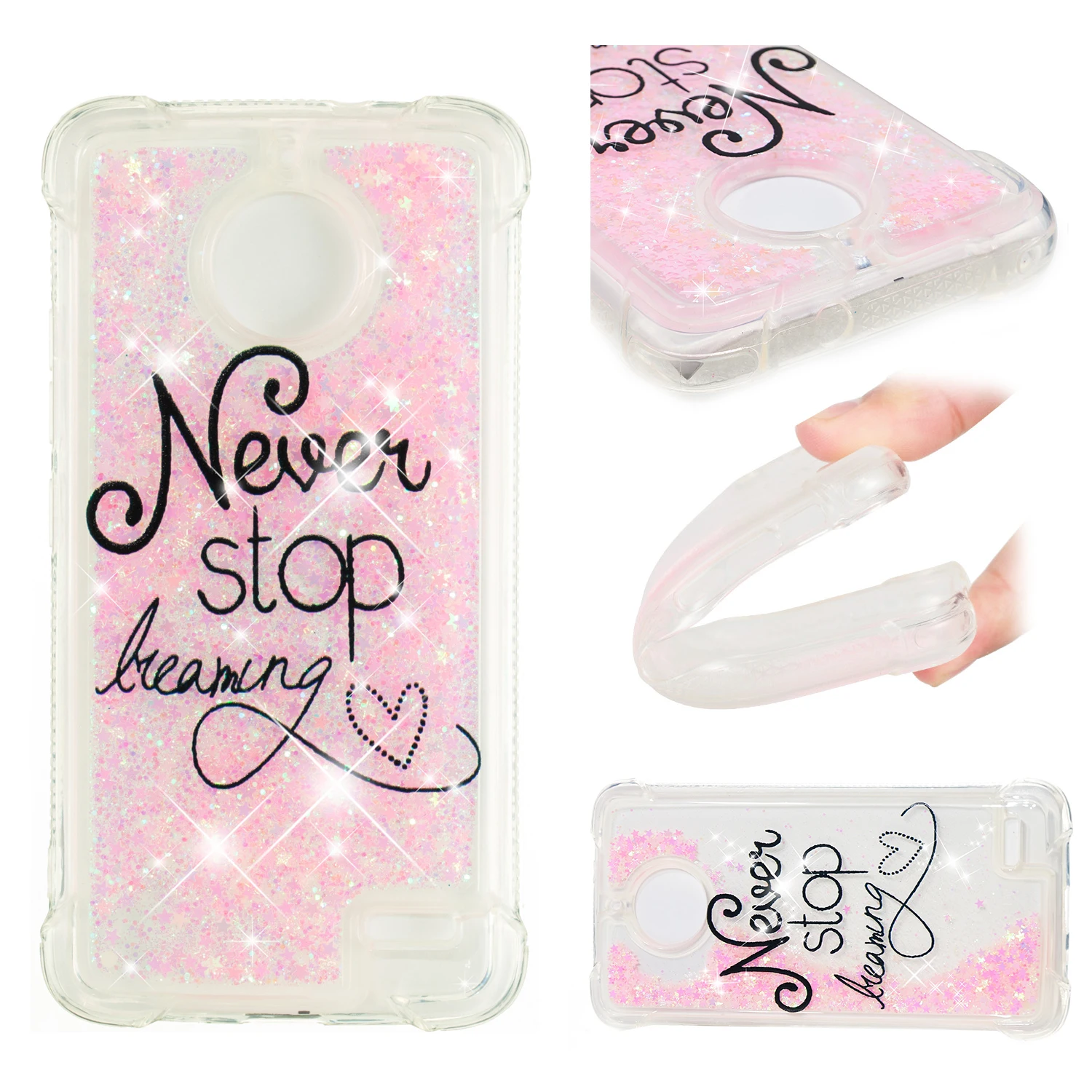 Чехол-бампер для Motorola Moto E4 Dynamic Love Heart quicksand мягкий силиконовый чехол из ТПУ E 4 XT1762