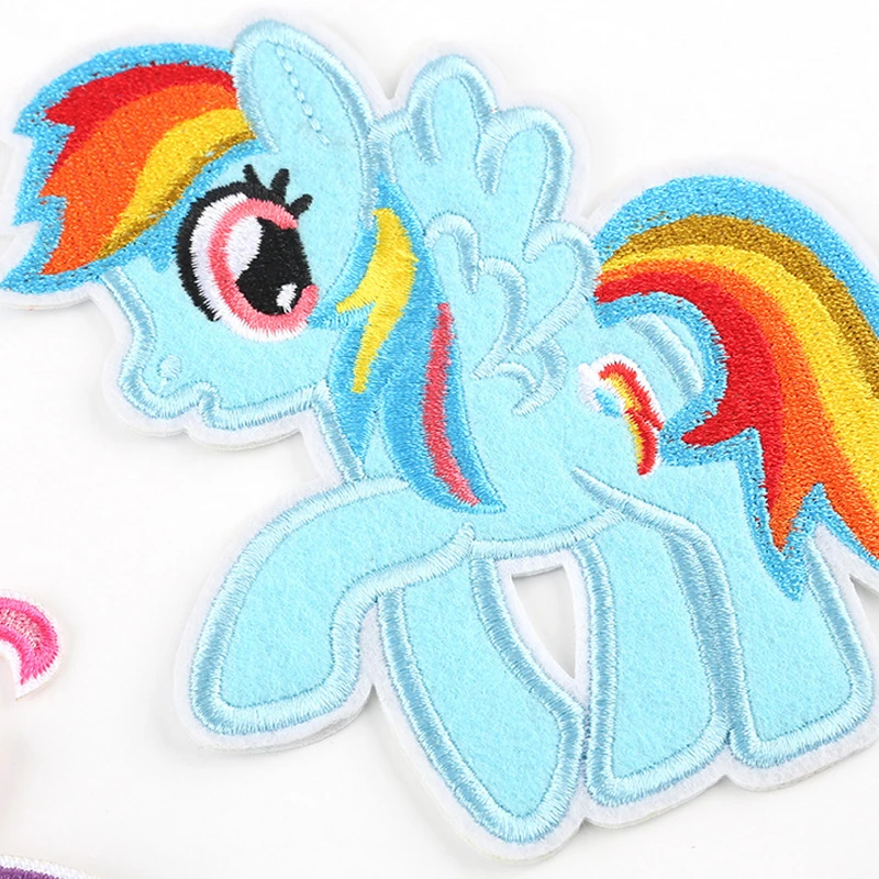 Мультфильм радуга Пони животных патч значки вышитая аппликация шитье Железный