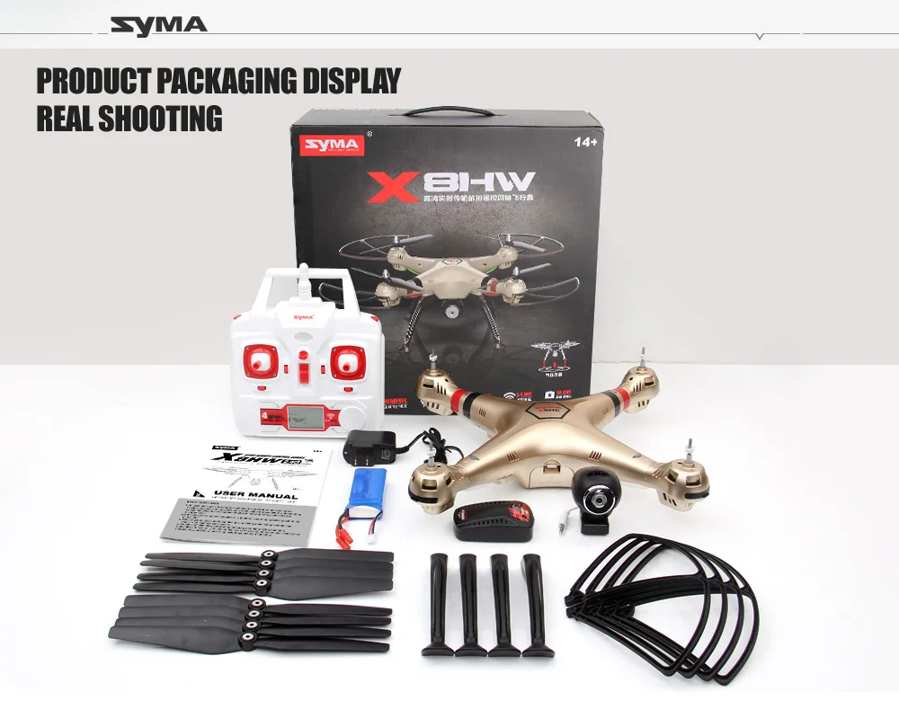 Оригинальный SYMA X8HW RC Дрон 2 4G 4CH вертолет Дроны с 0 МП HD камерой FPV Квадрокоптер