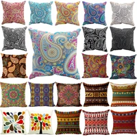 woven linen geometric cushion cover sofa car home decorative throw pillow bohemia paisley style size 4545 cojines