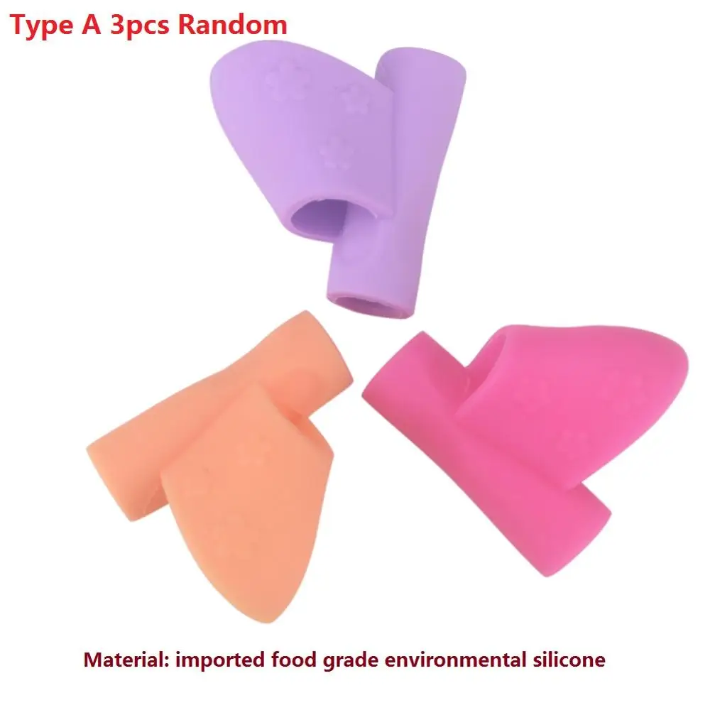 Type A 3pcs Random 3 шт. детский карандаш держатель письменный корректор Горячая Детская силиконовая ручка захват для помощи в письме устройство для коррекции положения пальцев инструмент для студентов - Цвет: Type A 3pcs Random