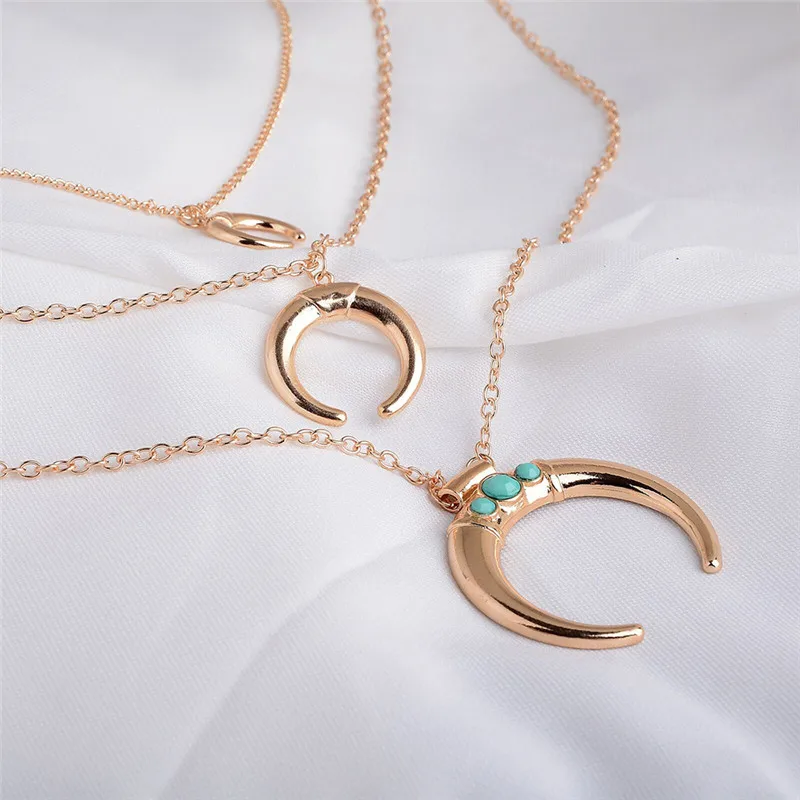 2017 Высокое качество позолоченный Луна ожерелье для женщин бижутерии femme