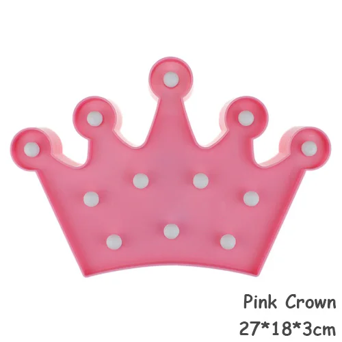 Pink Crown Корона светодио дный СВЕТОДИОДНЫЙ Ночник Прекрасный Фламинго кактус звезда облако Рождество Фея Мультфильм настольная лампа украшения в спальню дети настенный светильник - Испускаемый цвет: Pink Crown