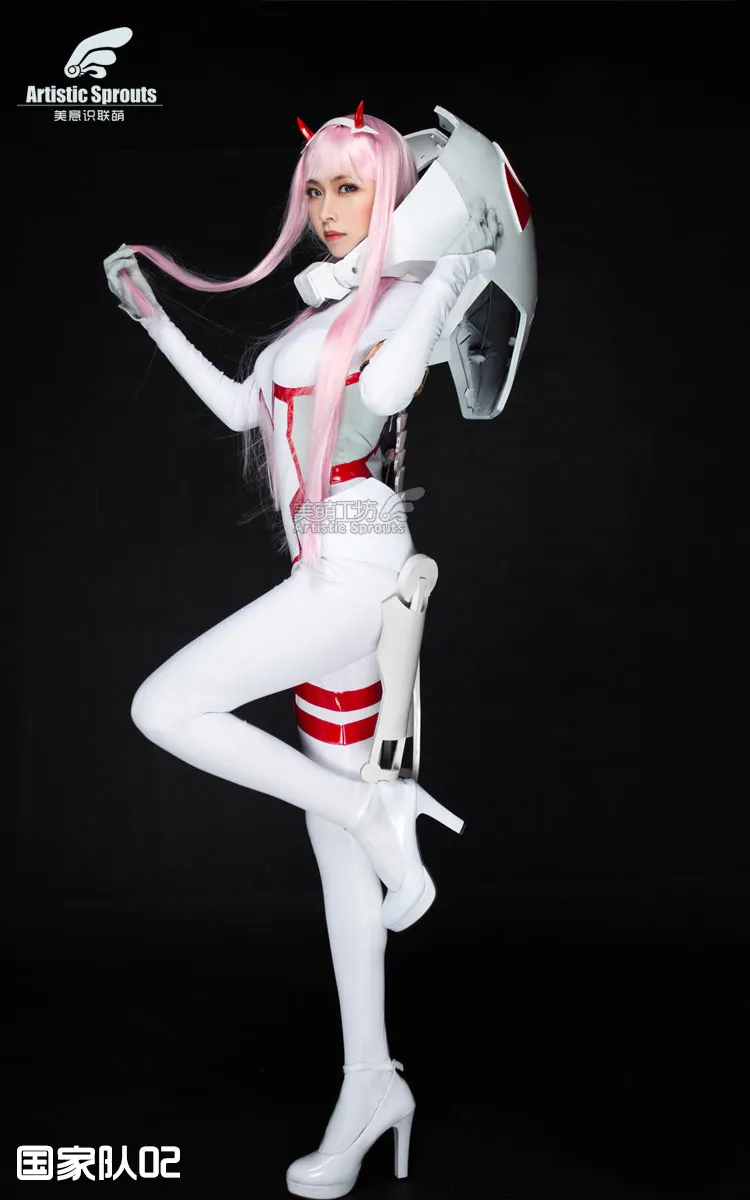 DARLING in the FRANXX 002 Zero Two, белый, красный костюм для вождения, костюм для косплея, костюм на Хэллоуин, Униформа, комбинезон, броня, размеры s, m, l