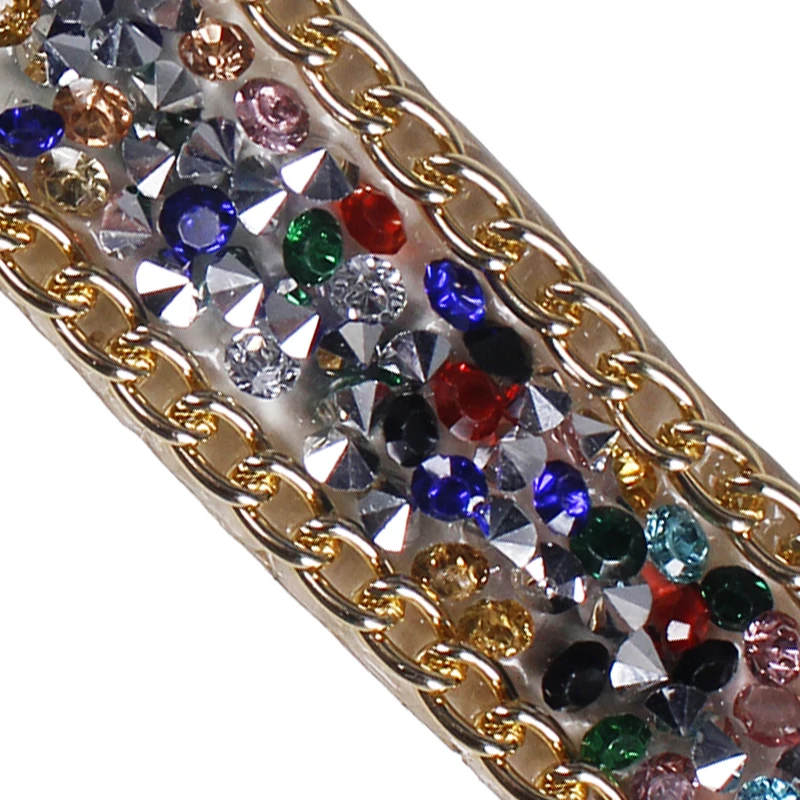 15 ярдов украшенные бисером стразы Золотая цепочка Железная на кристальной