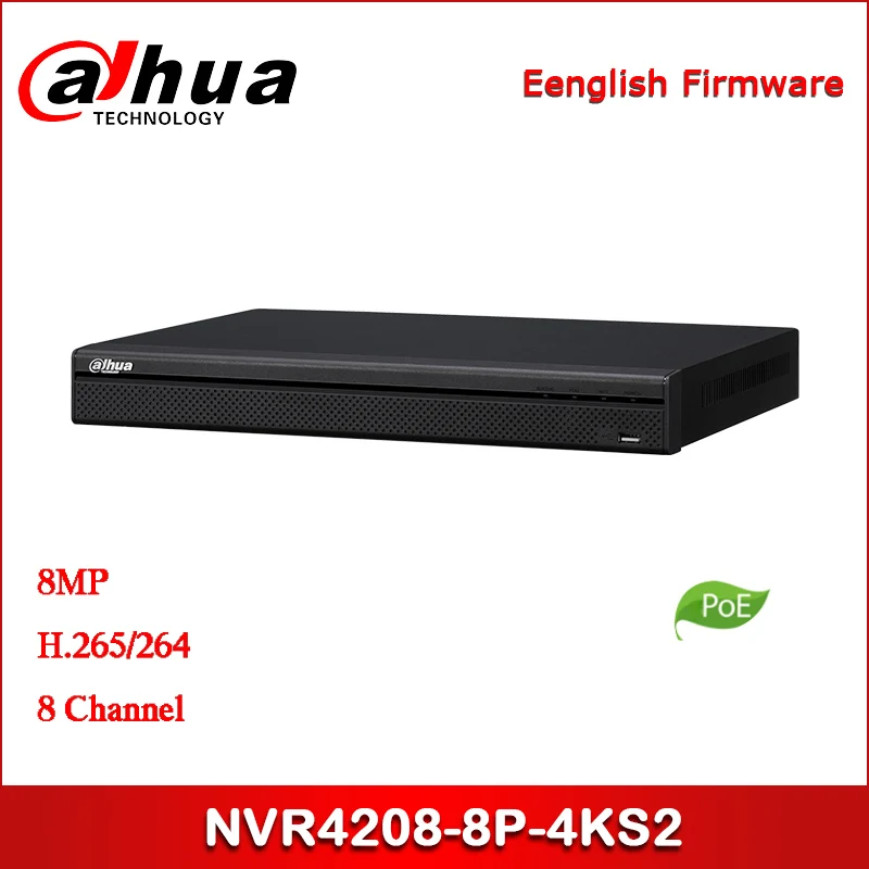 

Сетевой видеорегистратор Dahua POE NVR NVR4208-8P-4KS2 8 каналов 1U 8PoE 4K и H.265 Lite