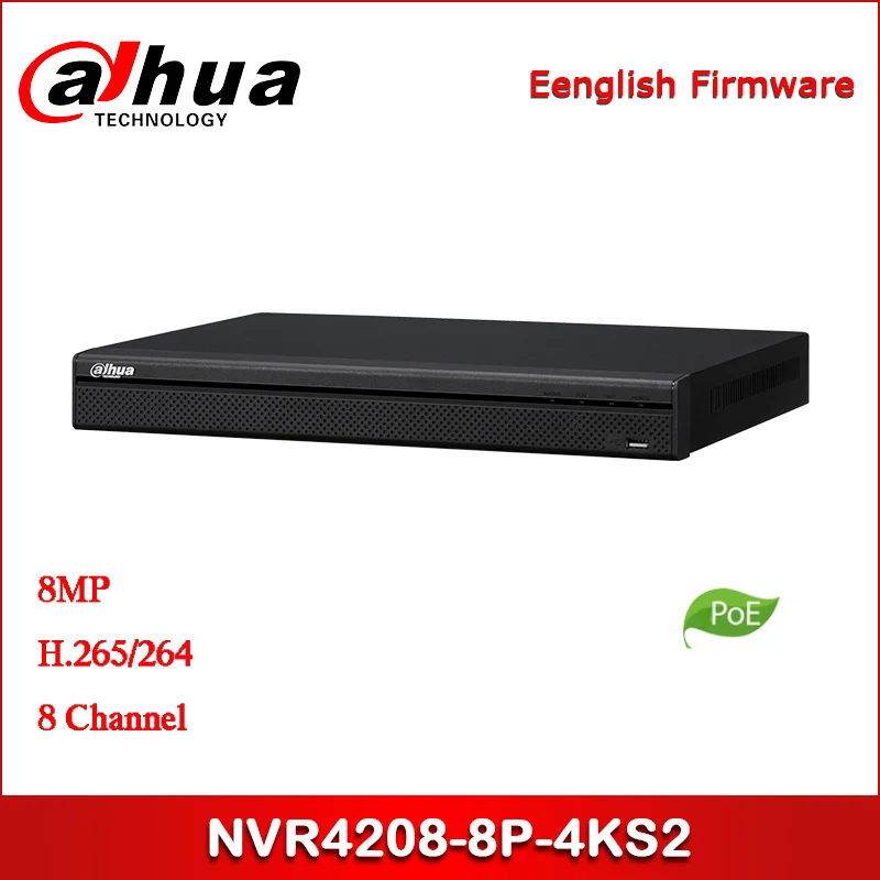 Сетевой видеорегистратор Dahua POE NVR NVR4208 8P 4KS2 8 каналов 1U 8PoE 4K и H.265