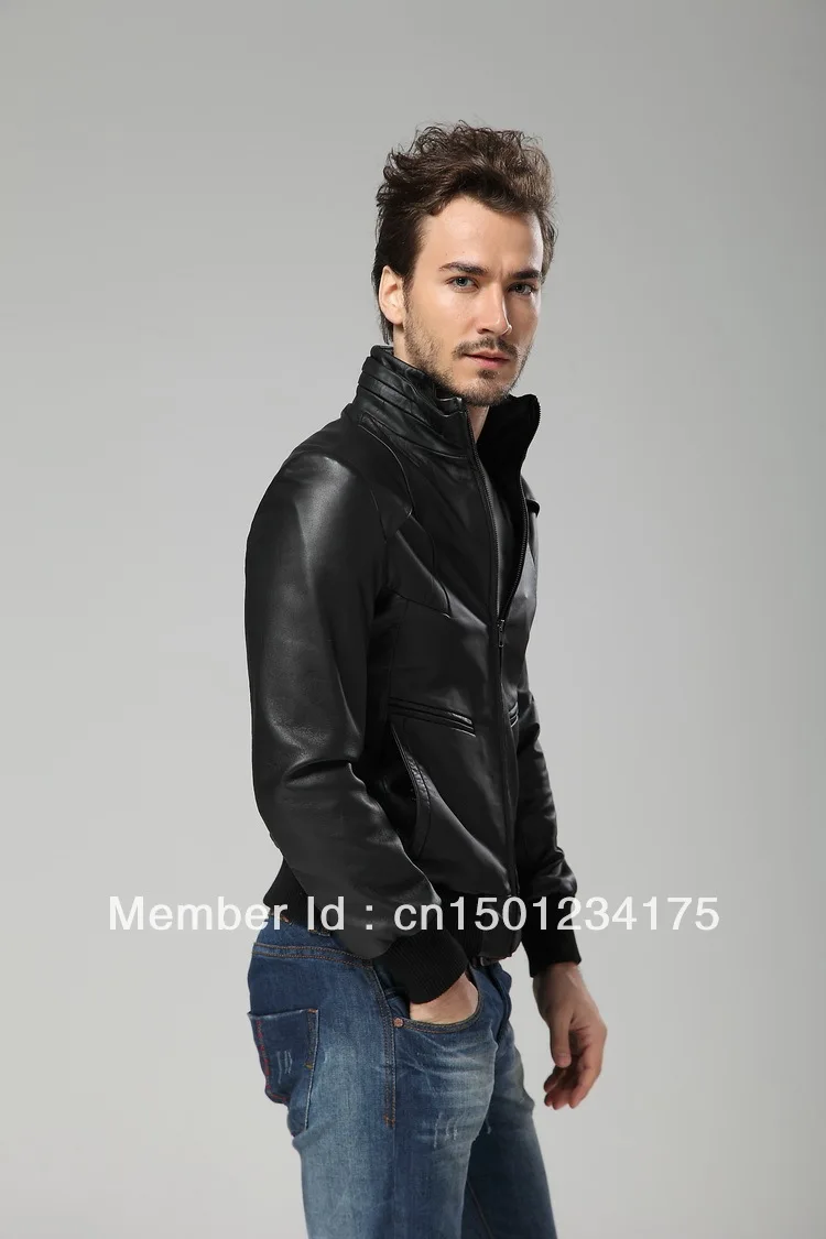 Leather garment manufactory on sale: Men's AW13 Fashion Casual washed lamb skin leather jacket | Мужская одежда