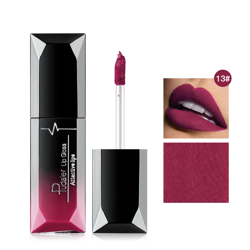 color 13 Pudaier, 1 шт., 21 цвет, красивый матовый блеск для губ, блеск для губ, стойкий увлажняющий Жидкий Макияж, румяна, коврик, косметика - Цвет: color 13