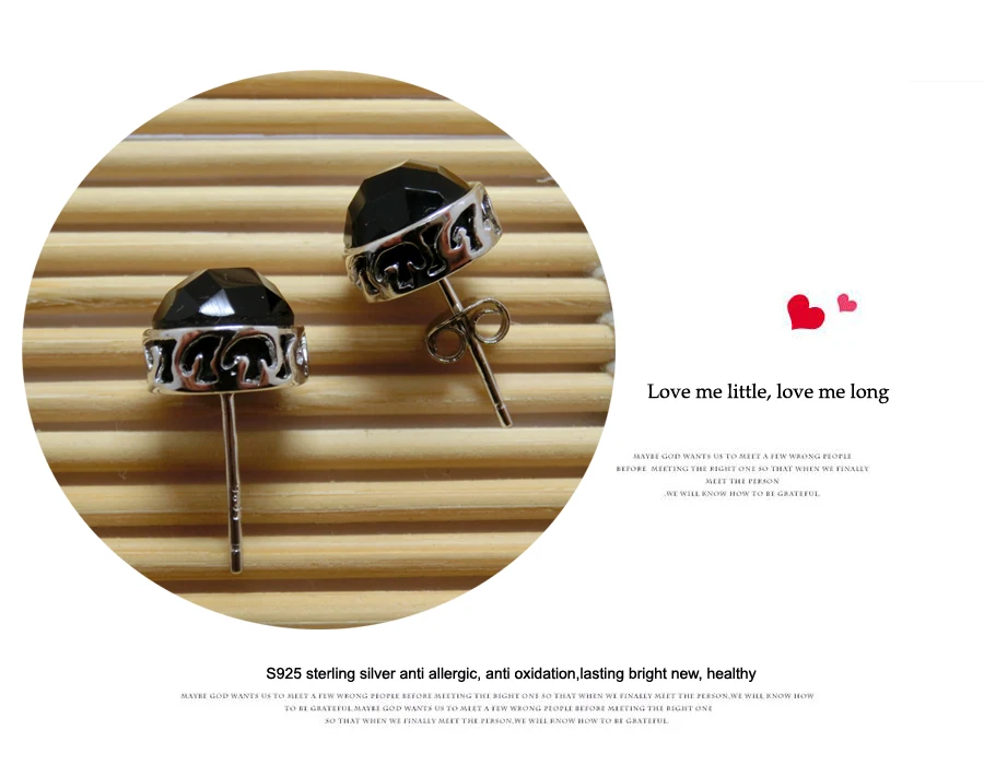 Серьги-гвоздики из настоящего серебра 925 пробы с агатовым камнем для женщин и