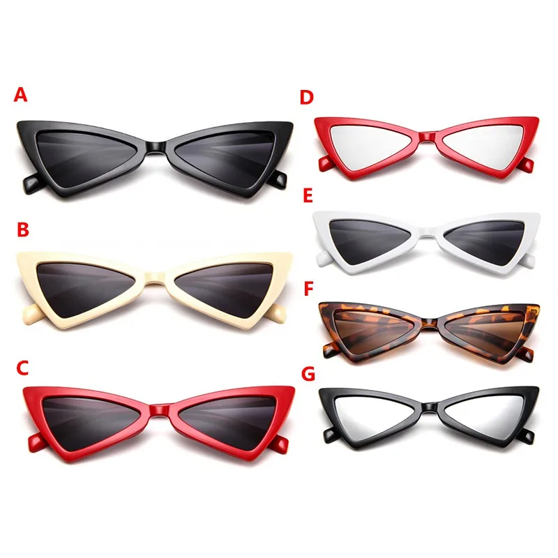 Модные треугольные солнечные очки для женщин Кошачий глаз винтажные черные