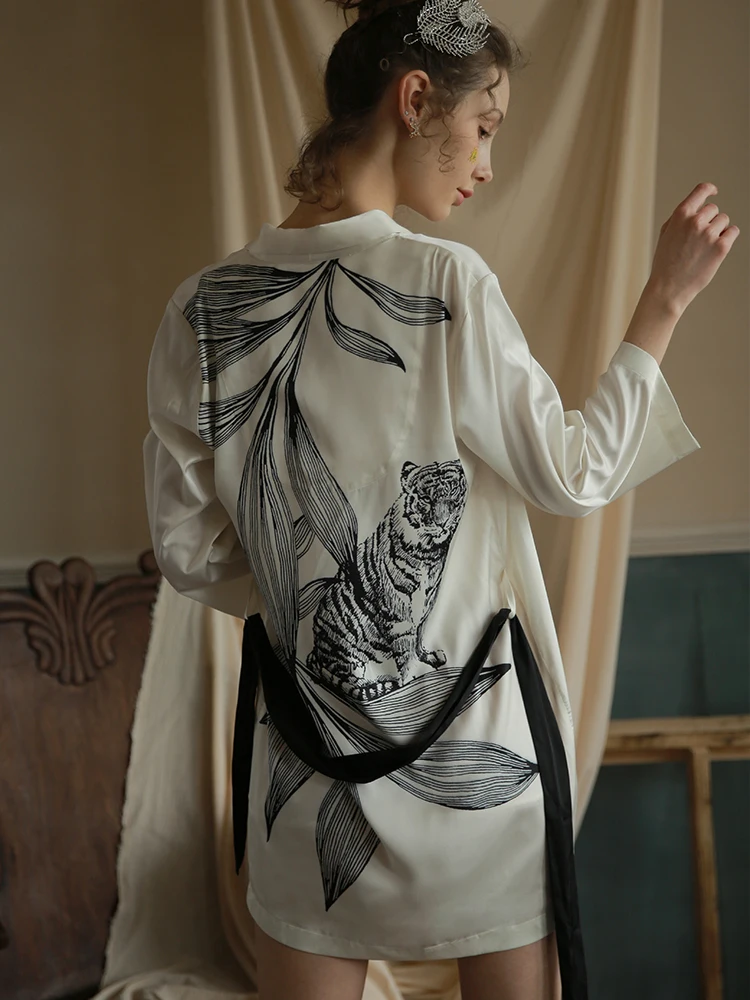 Dyeansee/сексуальное ночное белье атласный банный халат короткое утреннее платье
