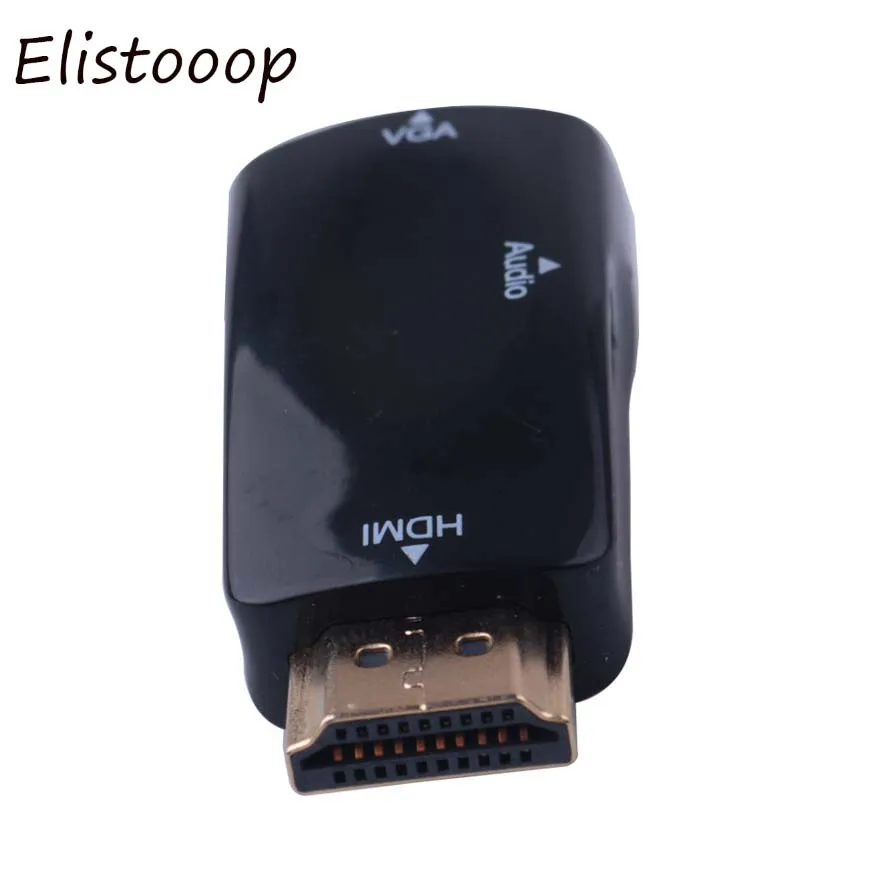 Адаптер HDMI-VGA Аудиокабели преобразователь штекер-гнездо HD 1080P для ПК ноутбука