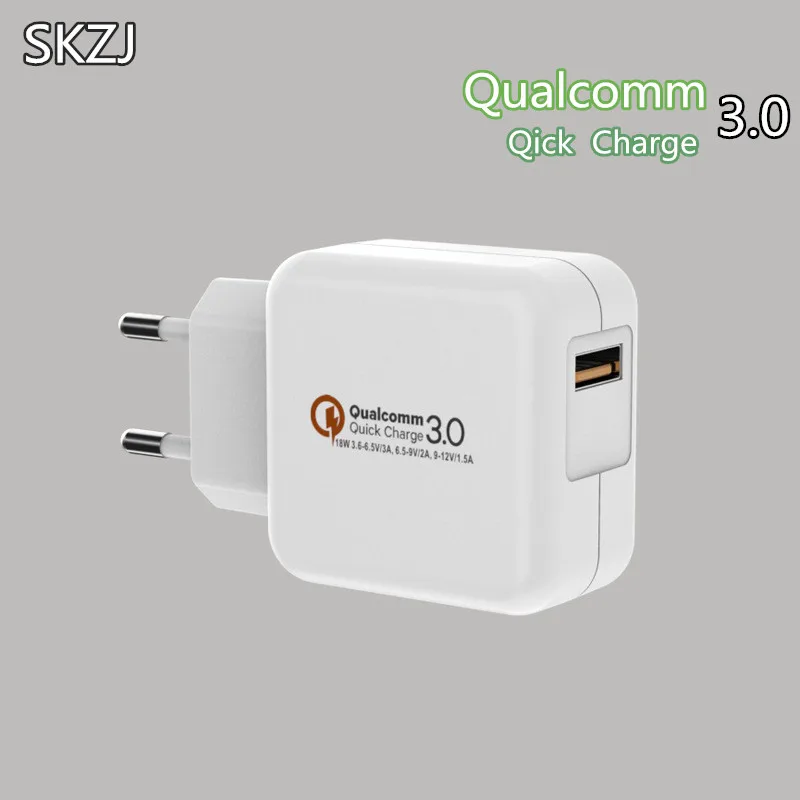 SKZJ 18 Вт Quick Charge 3 0 быстрый мобильный телефон Зарядное устройство ЕС США Подключите