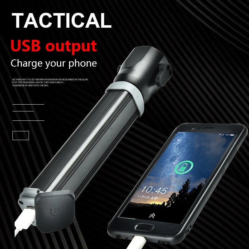 фонарик usb зарядка cree xml t6 свет Солнечная аварийная ситуация Встроенная батарея