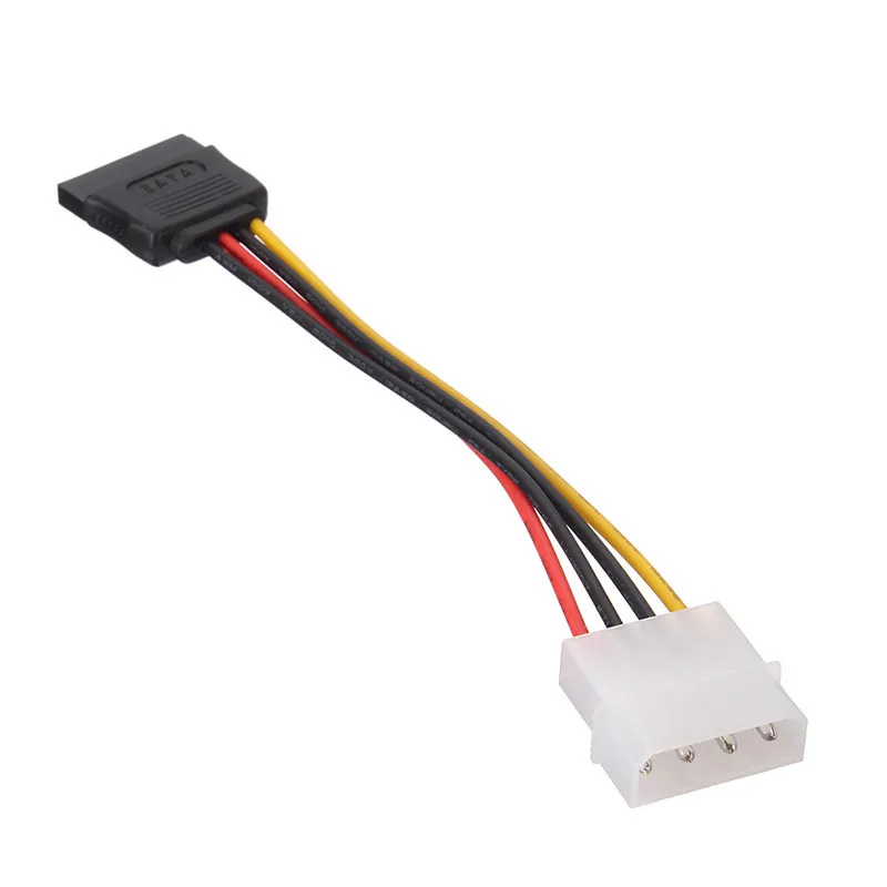 Высококачественный Кабель питания SATA 15 Pin Female to Molex IDE 4 Male адаптер двойной кабель