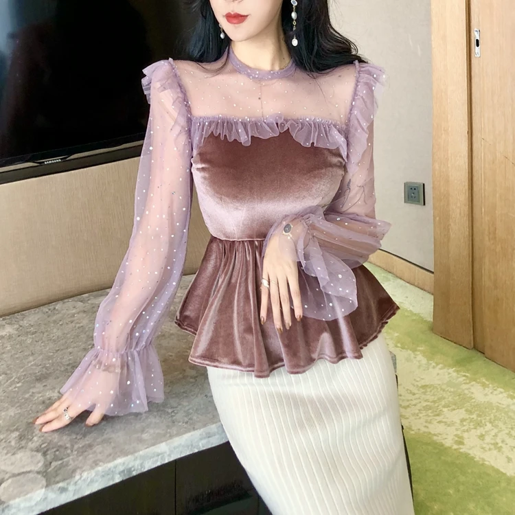 Милые модные женские блузки в японском стиле брендовые осенние с оборками