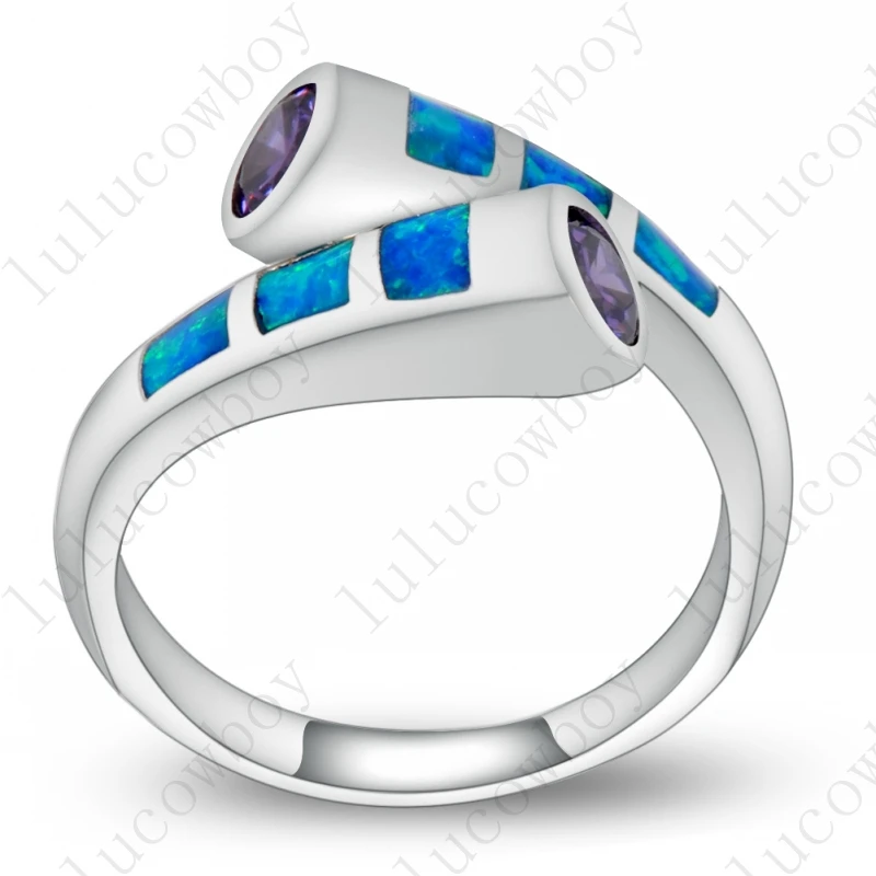 Женское кольцо из голубого опала с фианитом|engagement rings for women|engagement ringblue opal ring |