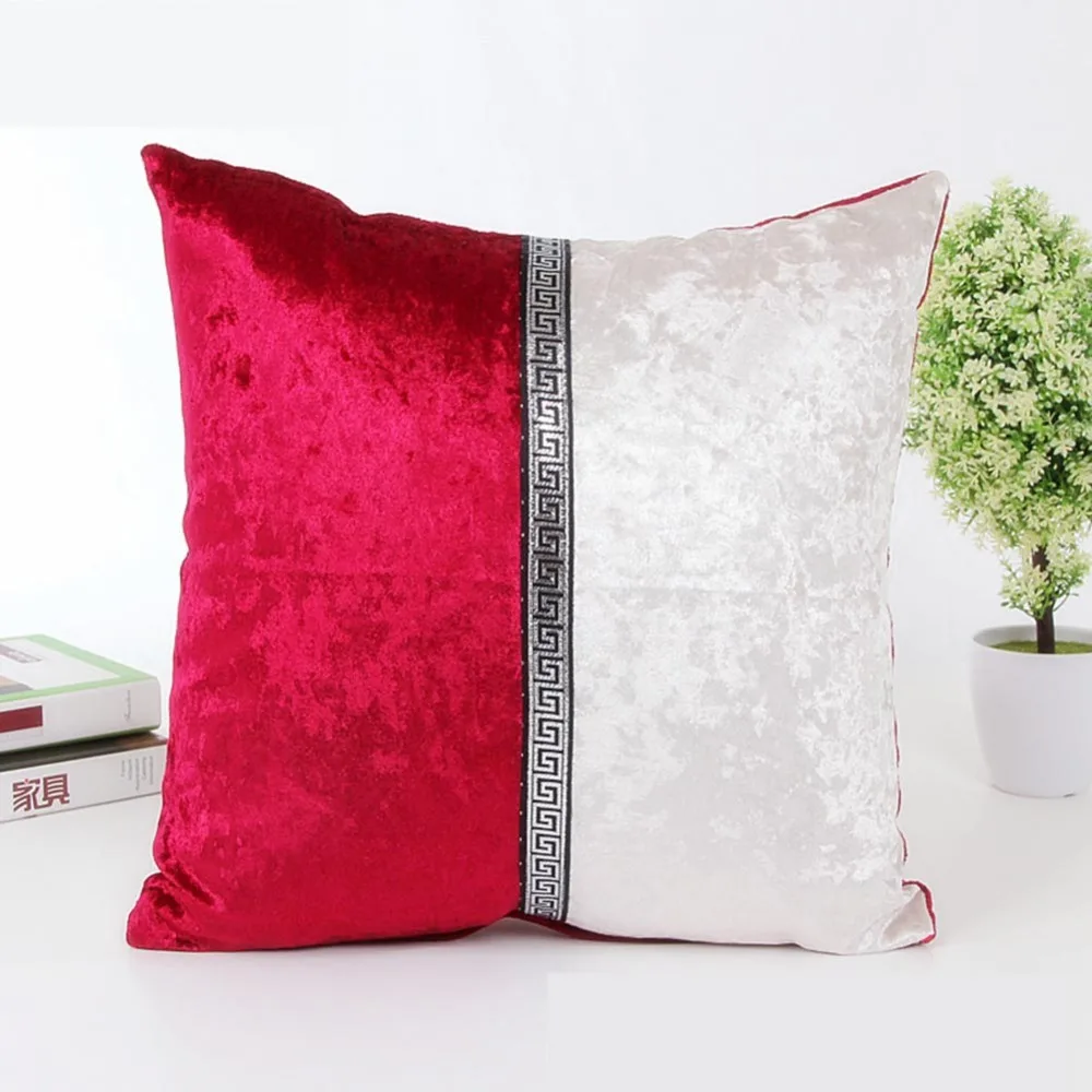 Meijuner Chair Cover Fashion Simple Stitching Pillowcase Plush Colorful Throw pillow For Sofa Weeding Party Decoration Pillow