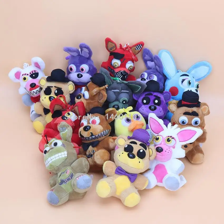 16 шт./компл. 14 см пять ночей у Фредди FNAF плюшевые Foxy Бонни и Чика Золотой кошмар игрушка Фредди брелок подвесные плюшевые игрушки