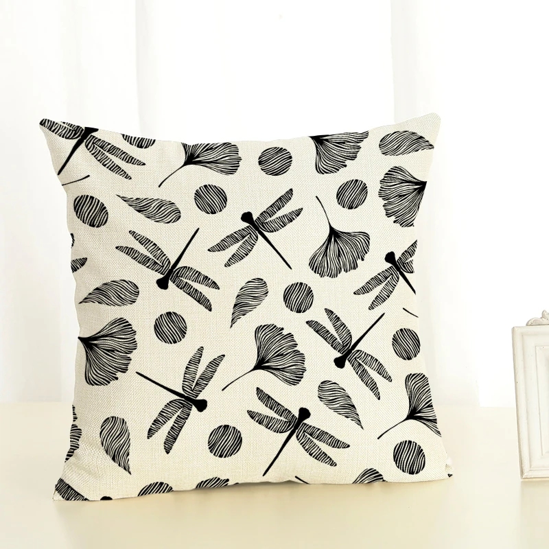 45x45 Стрекоза украшение для дома наволочка стула мягкая Cojines Almofadas хлопок лен