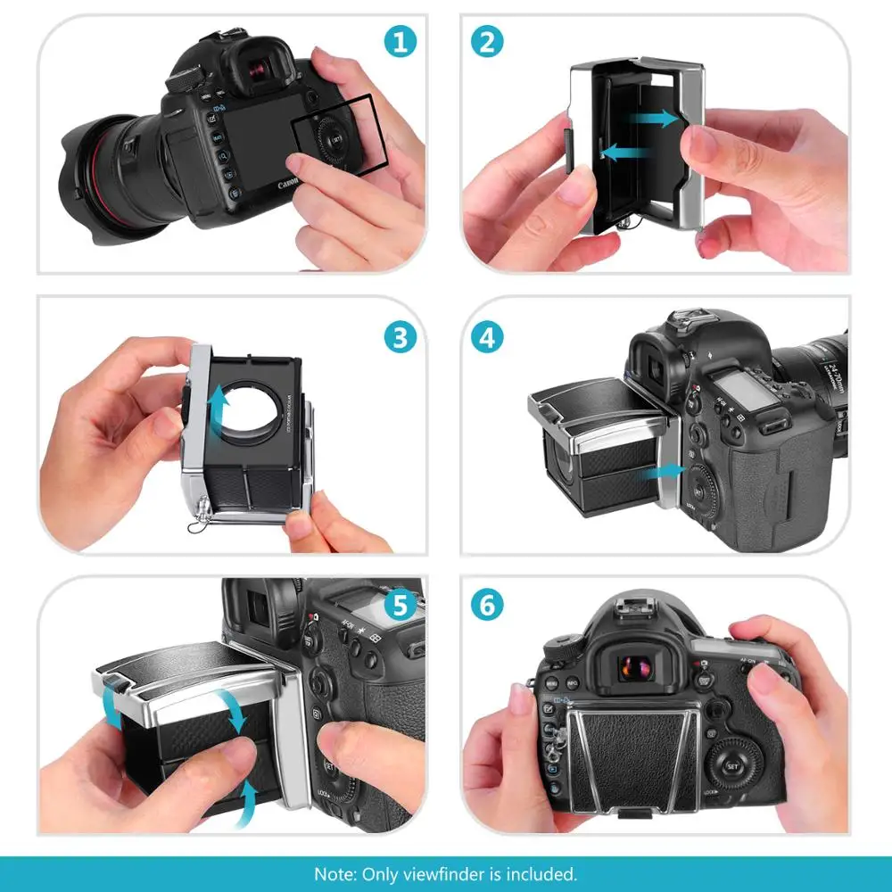 Neewer Универсальный видоискатель камеры, многократное увеличение для Sony A7II / RX100 / A9 / RX1, Canon 6D Mark II / 7D Mark II, Nikon D5 / D8