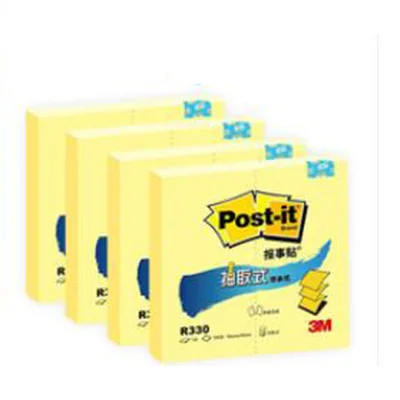3 м post-it R330P 76 мм* 76 мм 100 страницы/блокнот липкая бумага для заметок со съемным диспенсером комбо заметки канцелярские принадлежности - Цвет: 4 yellow note