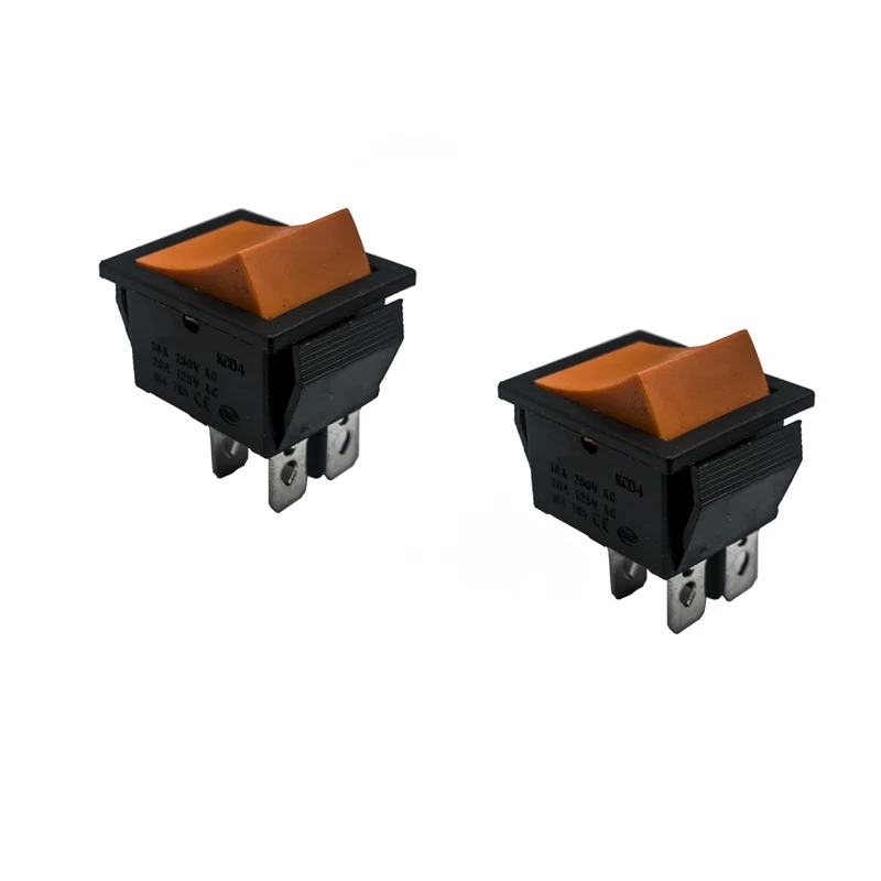 20 шт 50 шт./лот KCD4 31*25 мм 4PIN 16A 250 В защелкивающийся DPST вкл/выкл положение оснастки лодка кулисный переключатель медные ножки