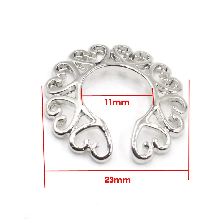 2Pcs body jewelry for women Nipple Clips Heart Shaped Fake Rings Circle Stainless Steel non piercing nipple shield | Украшения и