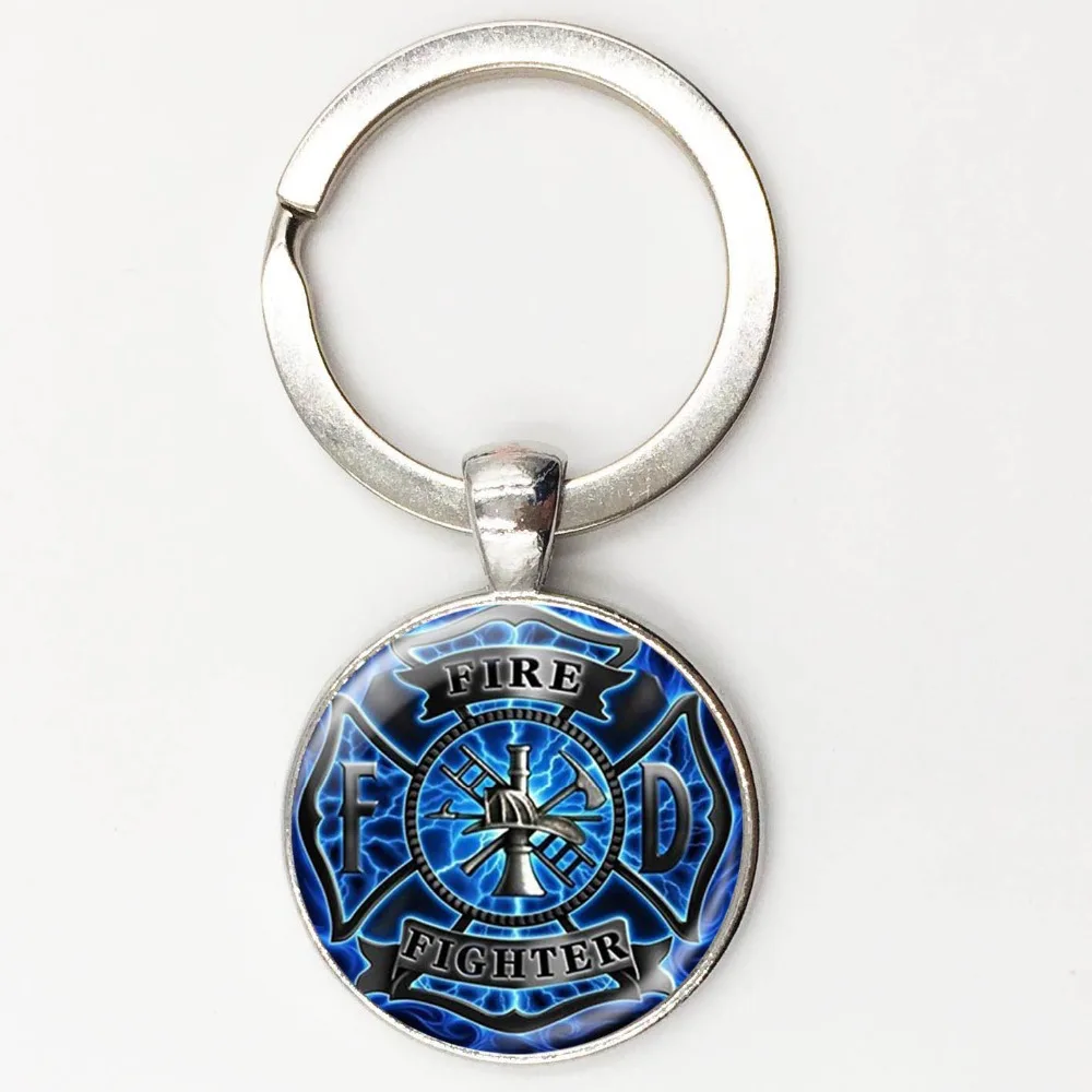 New Fashion art gift Firefighter Necklace silver plated fire fighter jewelry Glass Cabochon Dome Pendant dropshipping | Украшения и