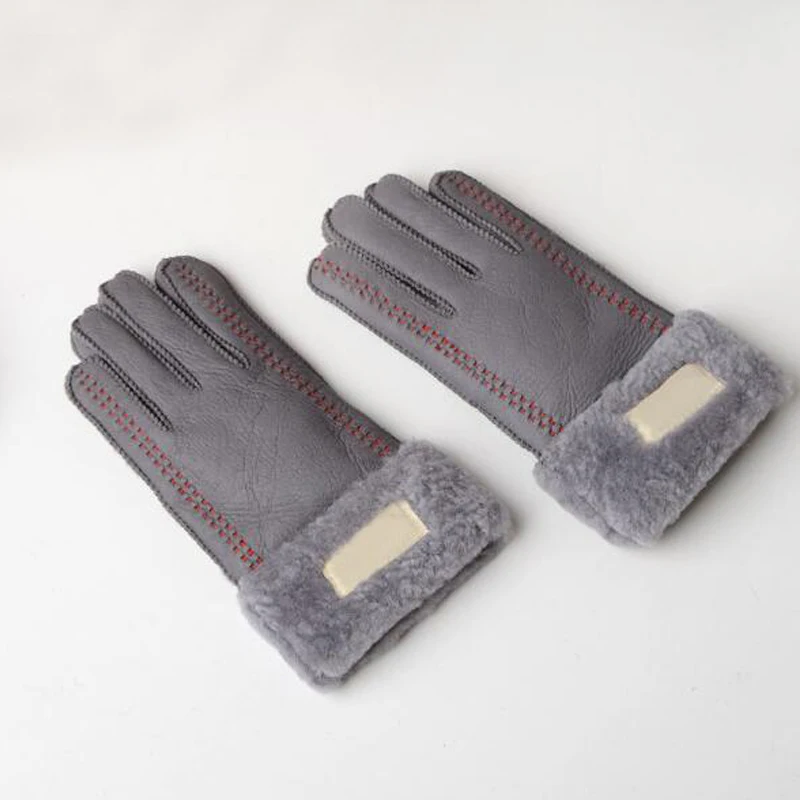 Ручной работы 100% натуральная кожа зимние теплые перчатки Для женщин из овечьей