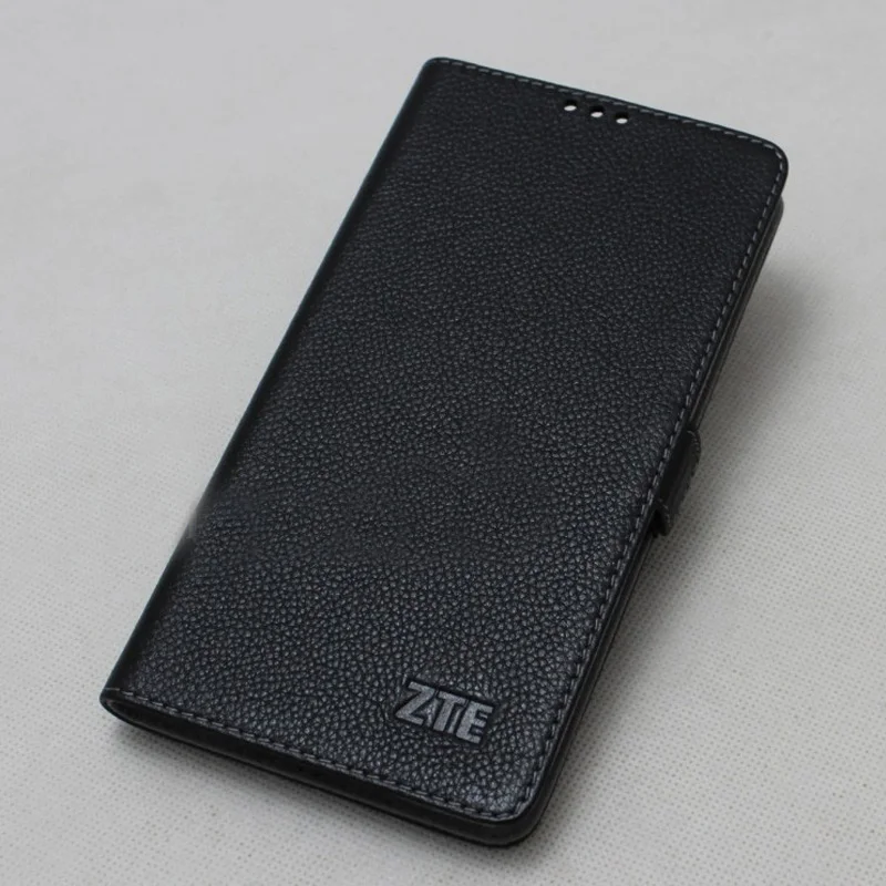 Черный Чехол-книжка из натуральной кожи для zte Axon 9 pro, Магнитный чехол для zte Axon 9 pro, чехол s, кожаный чехол для телефона, чехол s Fundas - Цвет: Черный