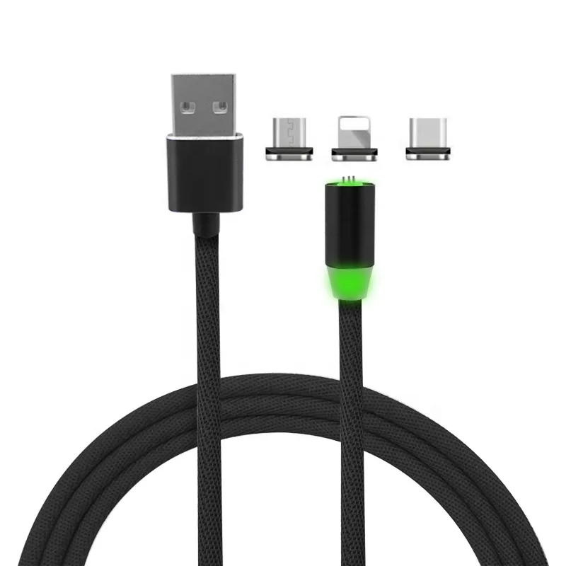 3 в 1 360 градусов 2.4A быстрая Магнитная Зарядка USB прочный нейлоновый тканевый