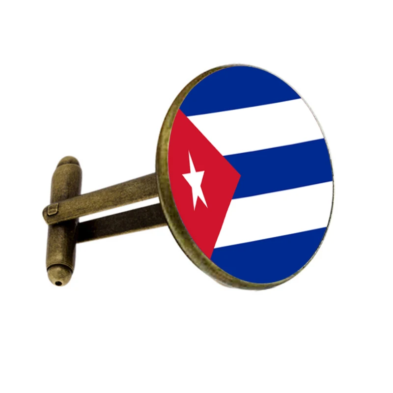 Винтажные мужские запонки Классические Национальный флаг Кубы ручной работы в