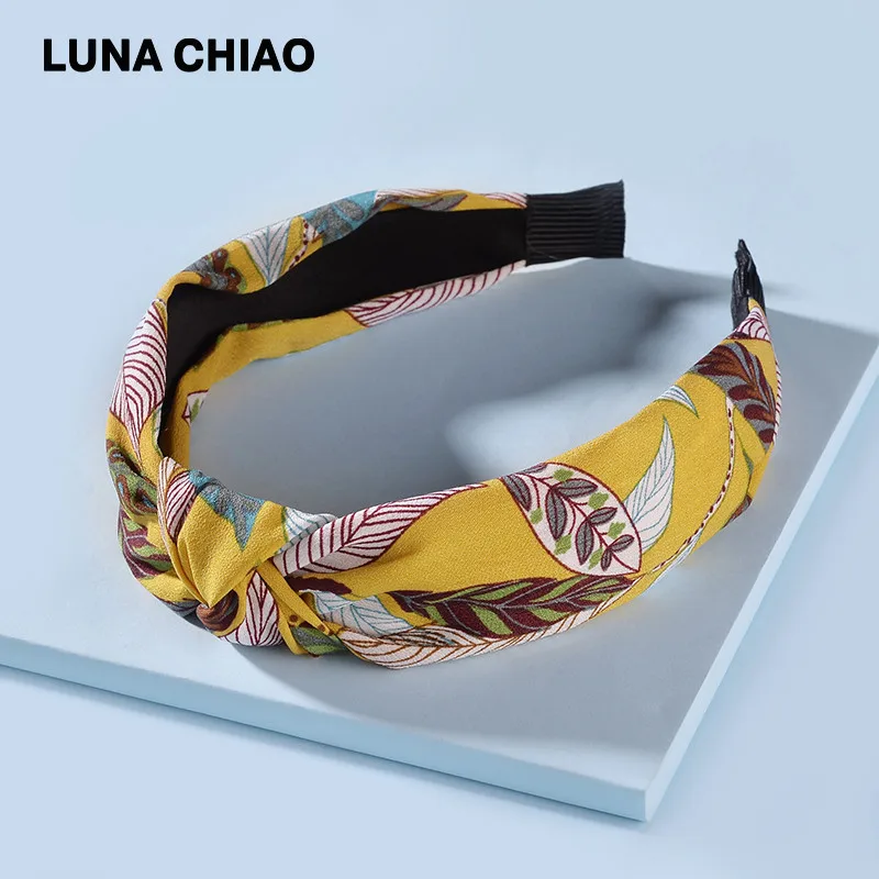 LUNA CHIAO, женские модные аксессуары для волос, ткань, дикие цветы, печатные повязки для волос, тропический стиль, повязки с узлом для женщин - Цвет: picture color