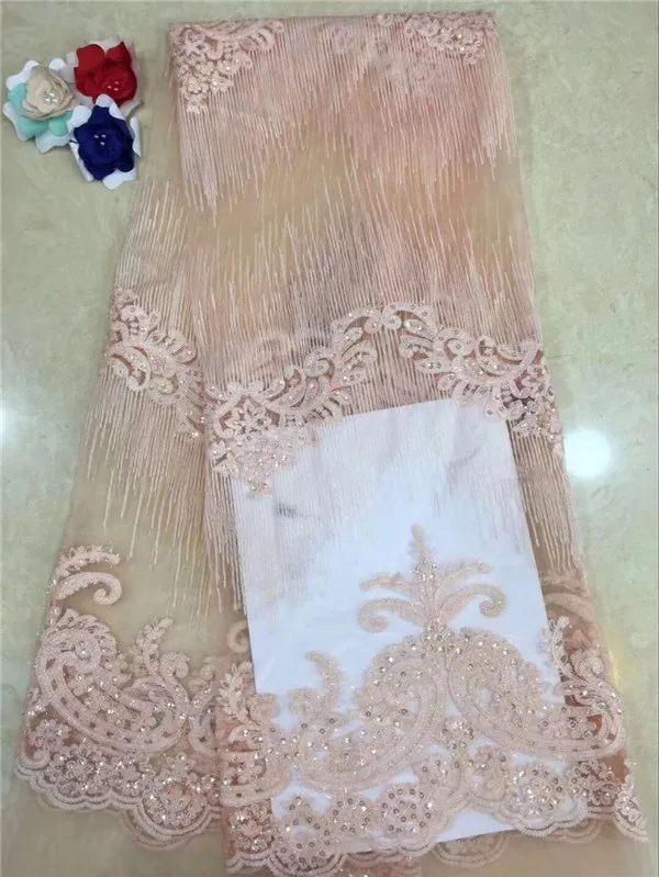 Most fashion Embroidered african tulle lace cloth beaded french mesh material for wedding/party dress PNZ806(5yards/lot) | Дом и сад