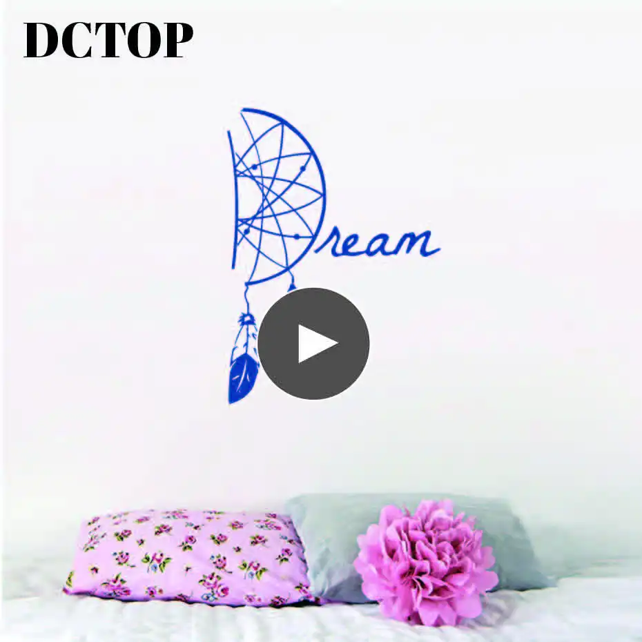 Art Dream Catcher Wall Sticker Tribal Ethnic Feathers Amulet India Vinyl Decals Living Bedroom Home Decorative Mural Wallpaper | Дом и сад