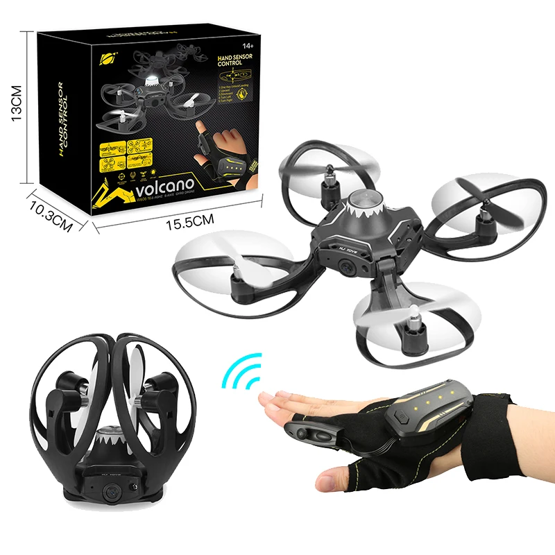Радиоуправляемый вертолет с перчатками мини волшебный Дрон камерой Wi Fi FPV